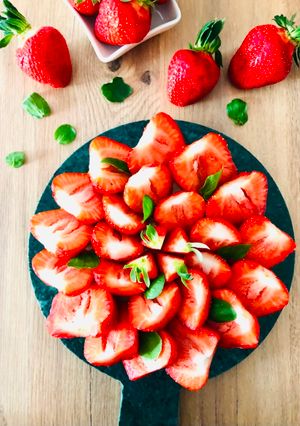 Une photo de Tarte aux fraises - basilic