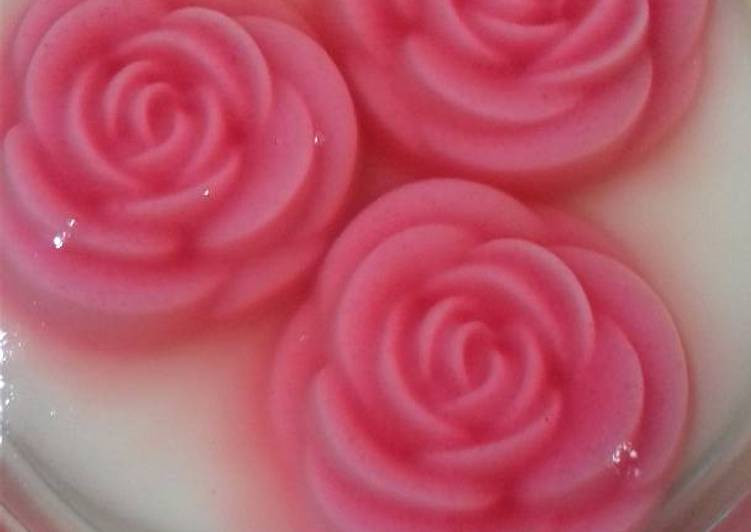 Resep Puding kaca mawar cinta | Cara Buat Puding kaca mawar cinta Yang Lezat