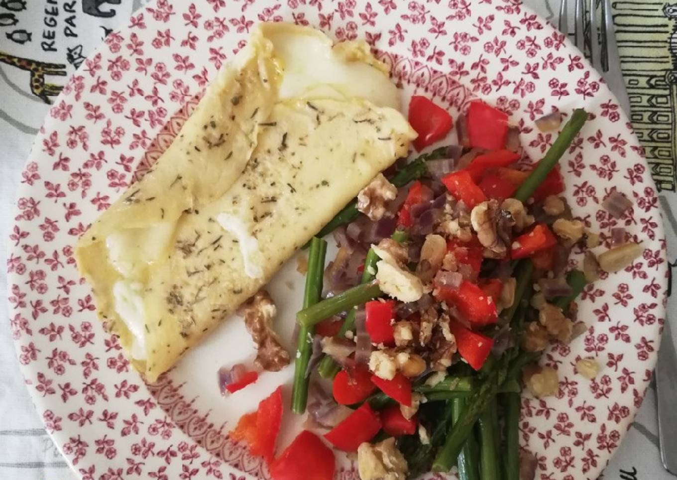 Crepe con queso y verduras