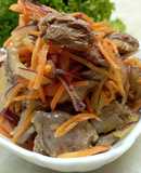 Курячі серця з морквою по-корейськи