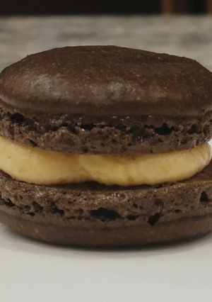 A picture of Chocolate Orange Macarons.