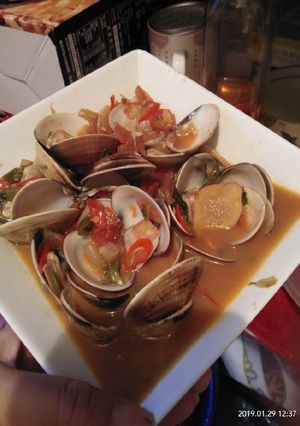 Foto resep Tumis kerang tomat.