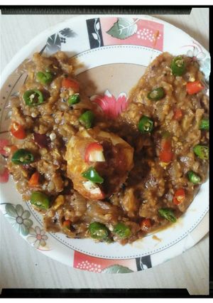 A picture of Hari bhari spice egg curry.