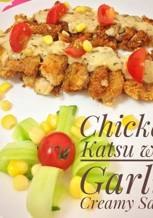 Foto resep Chicken Katsu with Garlic Creamy Sauce (original by me)