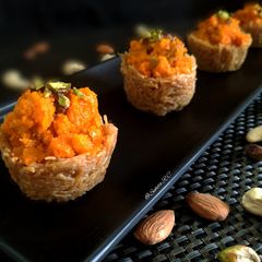 A picture of "Sevai Tarts with Carrot Halwa".