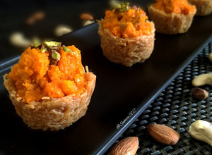 A picture of "Sevai Tarts with Carrot Halwa".