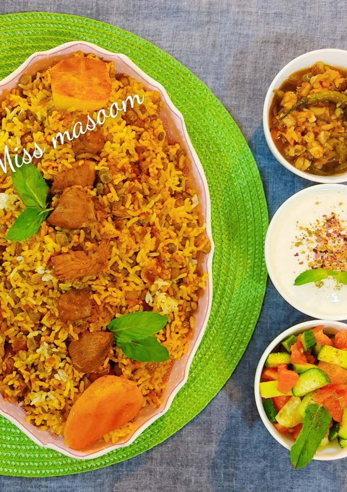 عکسی از دستور عدس پلو با گوشت بوقلمون