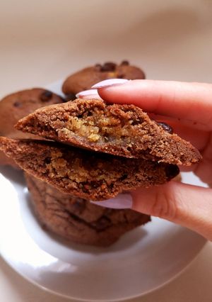 Une photo de Cookies chocolat au coeur de beurre de cacahuètes