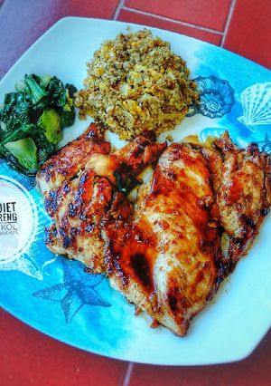 Foto resep Menu diet : Nasi goreng bunga kol