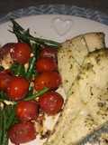 Pan fried angelfish and vegetables