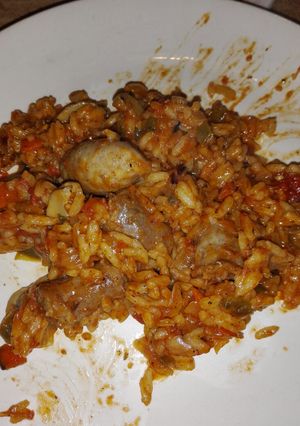 Una foto de Guiso Light de Arroz con salchicha parrillera!!!!