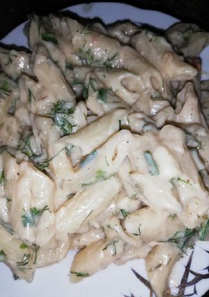 صورة لوصفة معكرونه بالصوص الابيض 😋