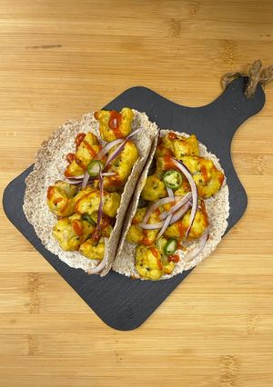 Una foto de Tacos vegetarianos de coliflor rebozada en freidora de aire