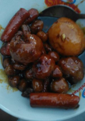 Foto resep Sosis bakar + bakso bakar. nyuss