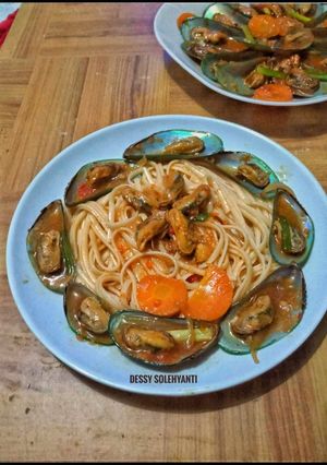 Foto resep Clam Fettuccine with Padang Sauce