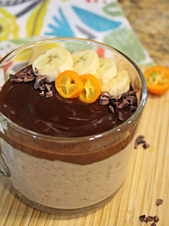 Una foto de Porridge cremoso con chocolate