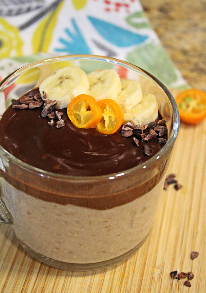 Una foto de Porridge cremoso con chocolate