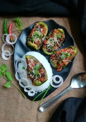 A picture of Winter stuffed capsicum.