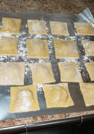 A picture of Italian sausage ravioli.