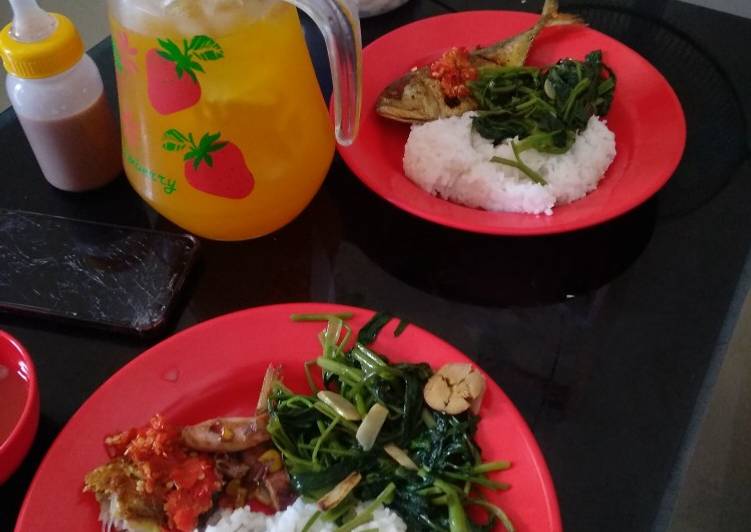 Resep Cah kangkung, ikan, sambal bawang Anti Gagal