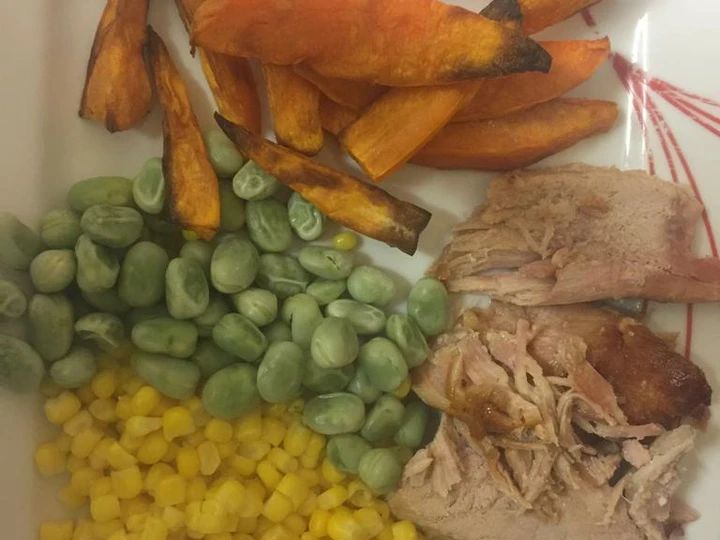 Recipe Apple Cider Roast pork with a Sweet Veg. 😀 the So Delicious Tasty