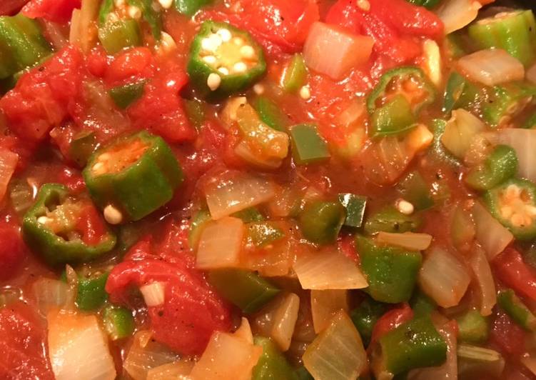 Recipe of Any-night-of-the-week Okra &amp; Tomatoes