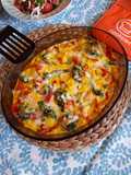 Broccoli with Bell Pepper, Tomato, and Eggs in the Oven 🥦🌶️🍅🥚