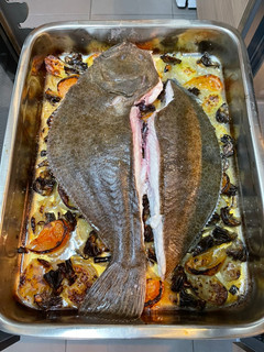 Una foto de Rodaballo al horno