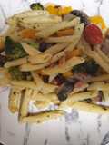 Pasta penne con verduras