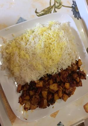 صورة لوصفة حمسة فطر و رز ابيض