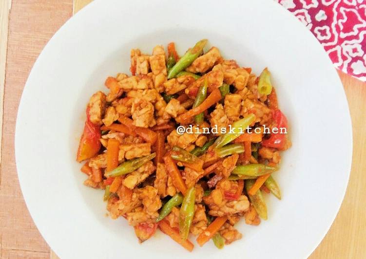 Tumis Tempe Buncis Wortel Pedas Manis
