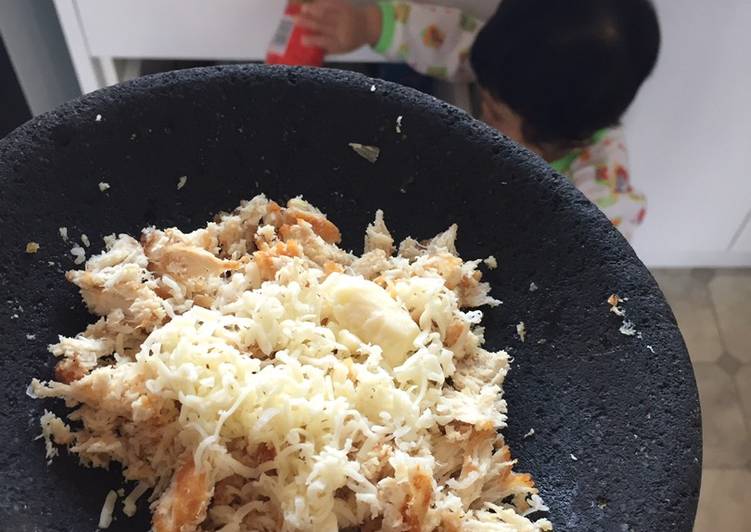 Ayam Geprek Keju (mpasi 10+)