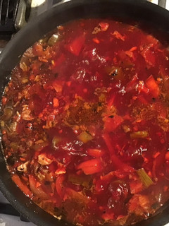 A picture of California Farm Borscht Beef Beet Soup.