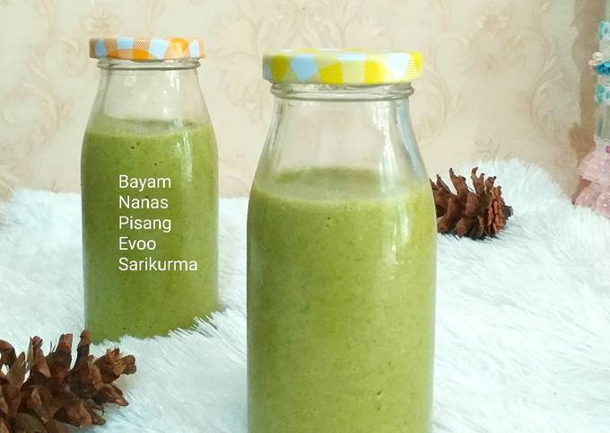 Bagaimana Menyiapkan 202. Green Smoothie Bayam, Lezat