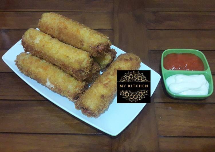Resep masakan Roti Goreng SoJu (Sosis Keju) 😍 | Cara Masak Roti Goreng SoJu (Sosis Keju) 😍 Yang Lezat