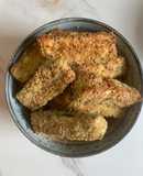 Baked  Zucchini / Courgette Fries / Chips  #paleo #vegetarian #quick #healthy