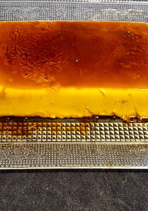 Una foto de Flan de queso