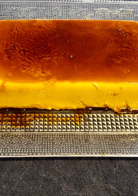 Una foto de Flan de queso