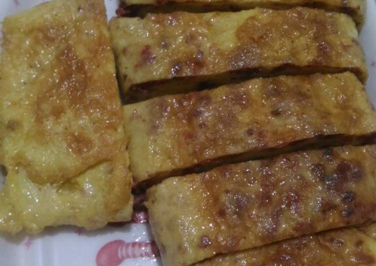 makanan Telur dadar gulung with kornet Jadi, Bikin Ngiler