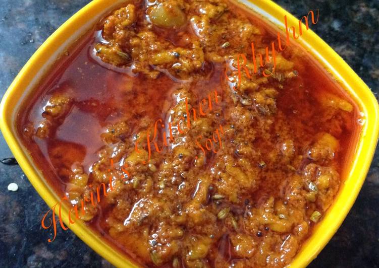 Simple Way to Make Super Quick Homemade Sogi (temporary mango pickle in gingelly powder)
