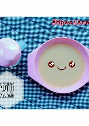Foto resep Mpasi 6m+ : Pure Beras Putih Wortel Labu Siam