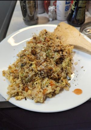 A picture of Tuna Scramble Recovery Meal (great for hangovers).