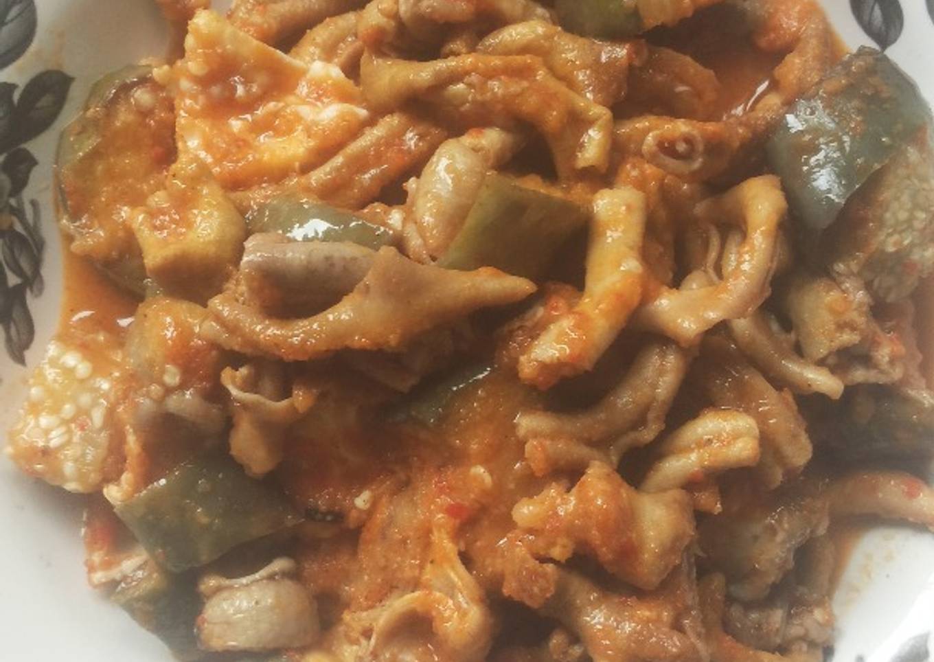 Balado terong campur usus ayam alakadarnya