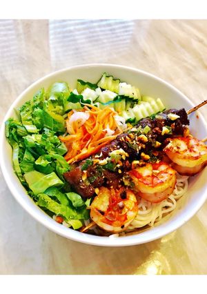 Hình của món Bún thịt tôm nướng 🍡.