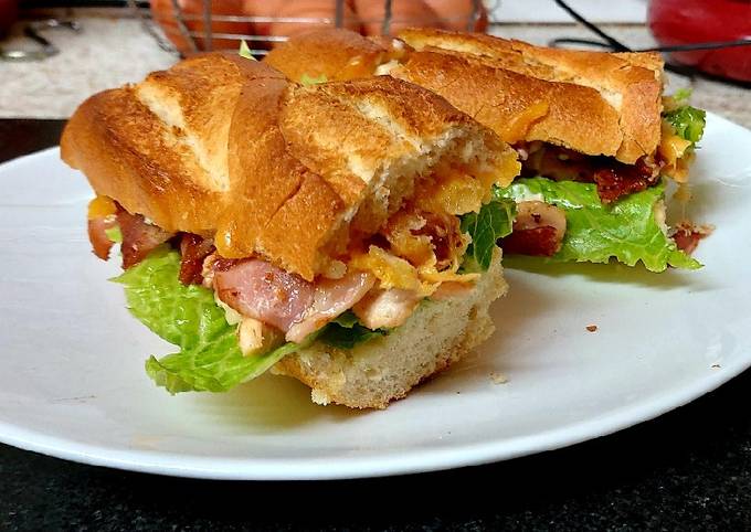My Chicken, Bacon + cheese French Stick π#Lunch