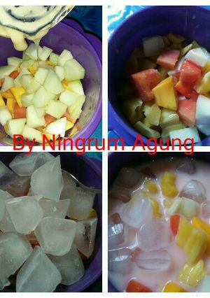 Foto resep Es Buah Susu Sederhana