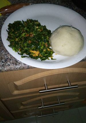 A picture of Cabbage fufu.