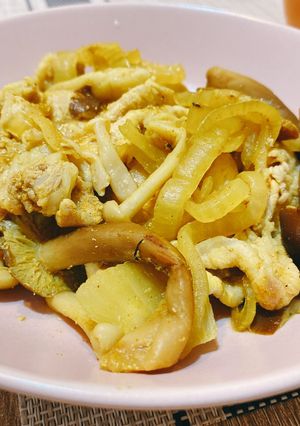 洋蔥菇炒里肌 的食譜成品照片