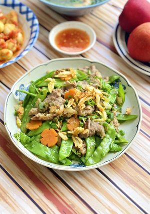 Hình của món Đậu Hà Lan Xào Ba Rọi Bò Mỹ.