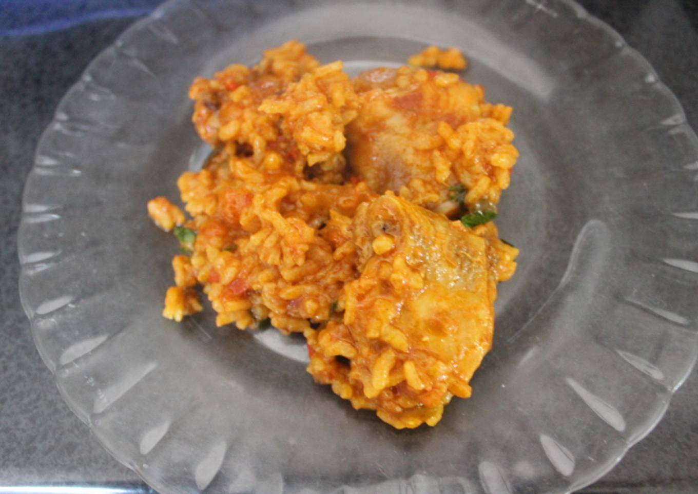 Arroz con pollo y auténtico azafrán